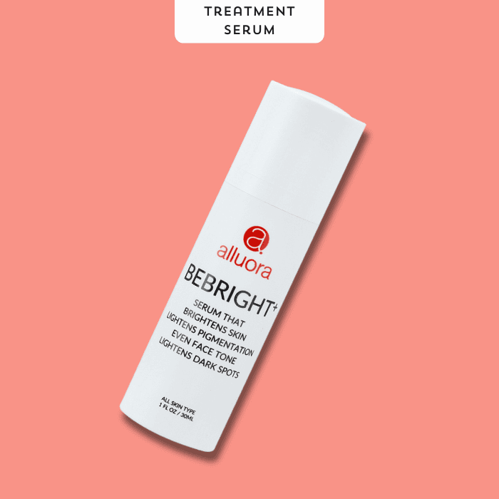 Brightening skincare serum for dark spots and pigment reduction from Alluora.