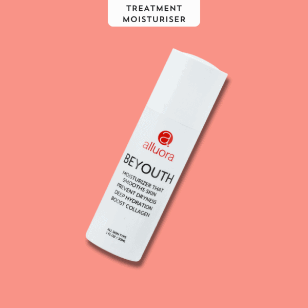 Moisturizer for youthful, hydrated skin by Alluora, enriched with collagen and designed to prevent dryness.