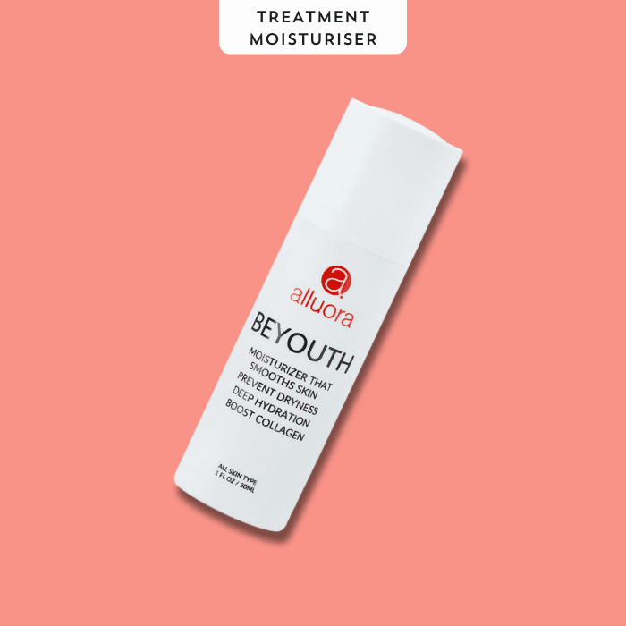 Moisturizer for youthful, hydrated skin by Alluora, enriched with collagen and designed to prevent dryness.