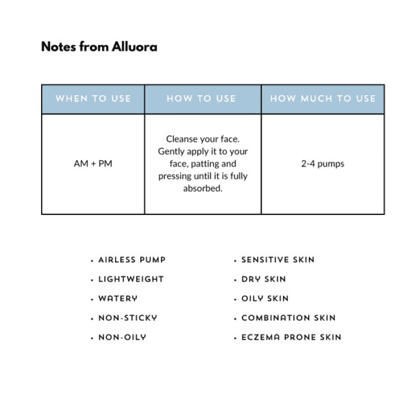 Airless pump skincare device for sensitive, dry, oily, and eczema-prone skin.