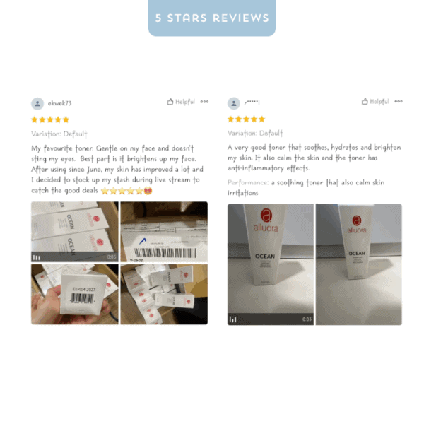 Allura ocean toner bottle, soothing and hydrating skincare for healthy skin, anti-inflammatory treatment.