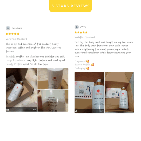 Allura bright glow body wash, skincare, reviews, natural skincare, body wash.