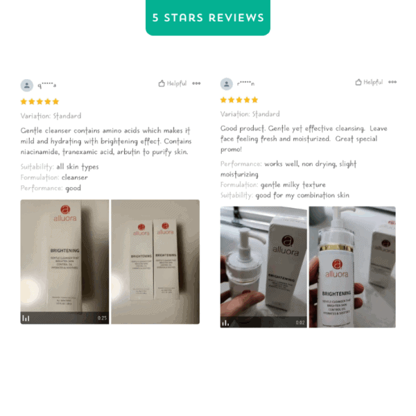 Brightening facial cleanser for glowing skin, suitable for all skin types, with amino acids and moisturizing benefits.