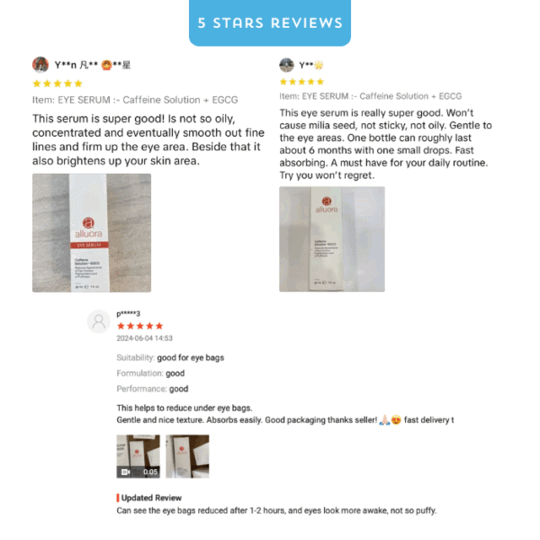 Eyelash serum packaging with alluora branding, promoting eye care and eyelash improvement.