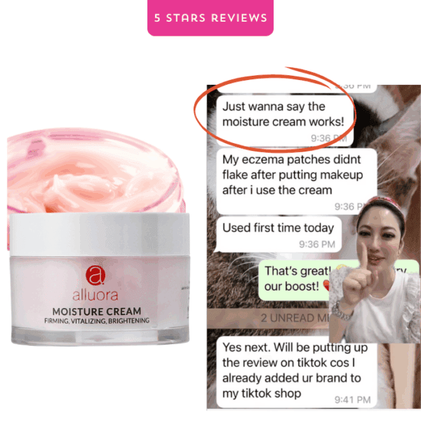 Moisture cream for skin hydration and anti-aging.