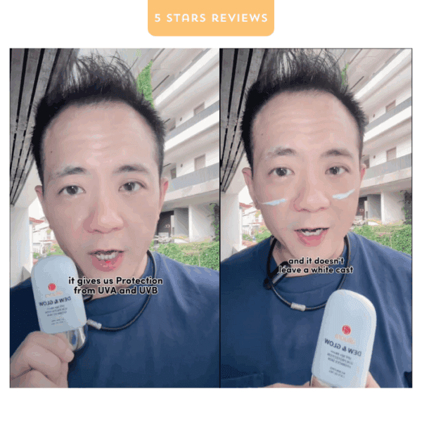 Protection from UVA and UVB sun protection sunscreen by Alluora in a skincare demonstration shot.