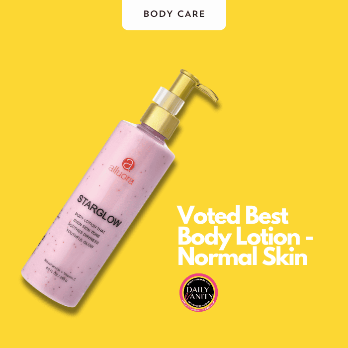 Voted best body lotion for normal skin by Alluora, daily hydrating body moisturizer with natural ingredients.