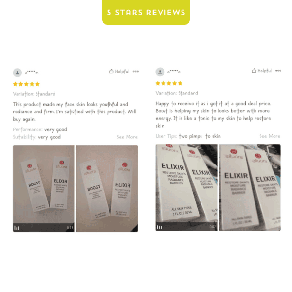 Boost skin with Alluora Elixir skincare product for youthful, radiant, and firm skin.