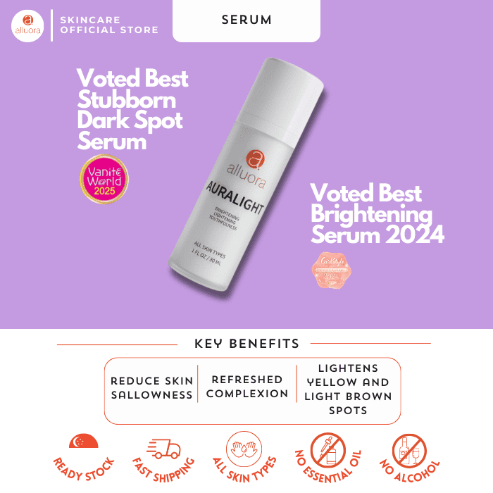 Alluora Auralight Brightening Serum for radiant skin.