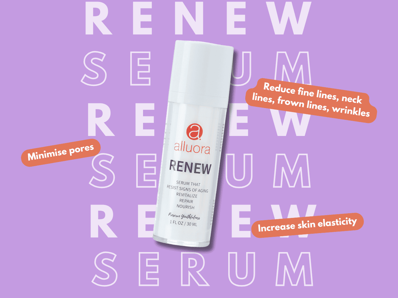 Revitalize aging skin with Alluora Renew serum for wrinkles and fine lines.