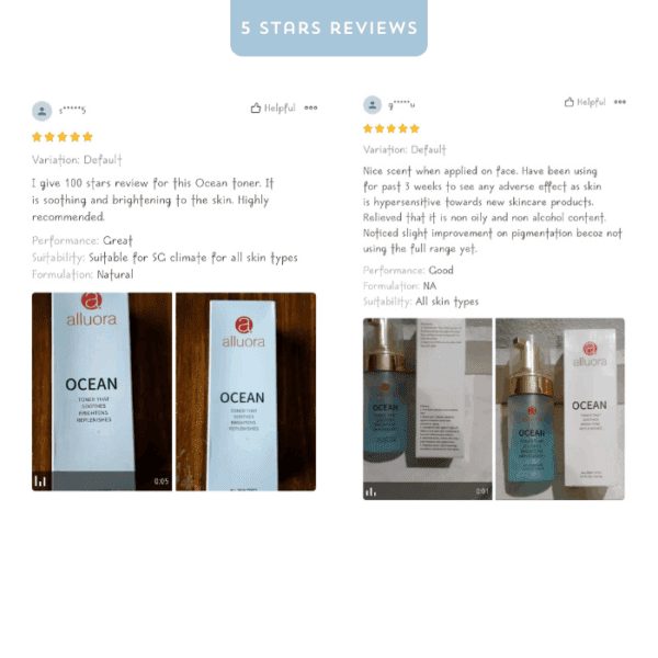 Allura ocean toner for glowing skin and hydration.