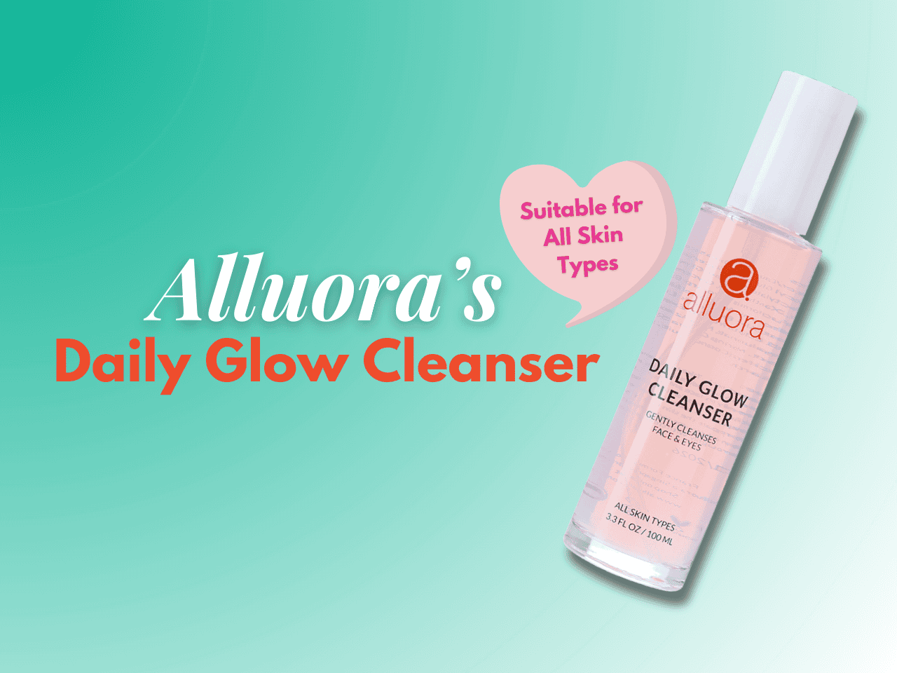 Hydrating facial cleanser suitable for all skin types from Alluora.