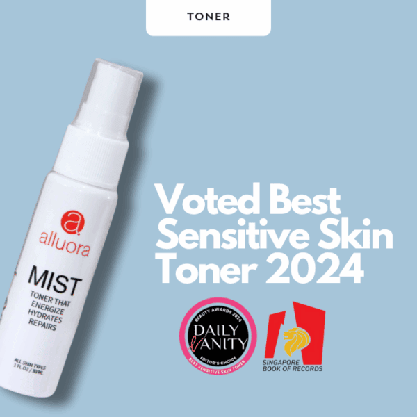 Allura sensitive skin toner spray for hydration and skin repair, voted best toner 2024.