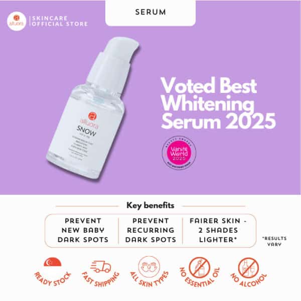 Voted best whitening serum 2025 by Vanite World for brightening and dark spot reduction.