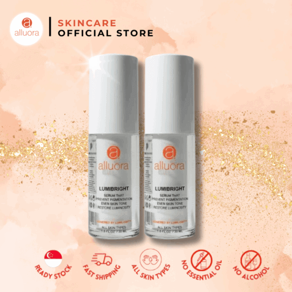 Brightening skincare for all skin types, prevents pigmentation, restores glow.