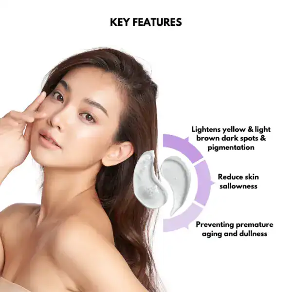 Alluora skin lightening gel for bright, even skin tone, reducing dark spots, pigmentation, and dullness.