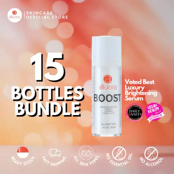 Vegan luxury brightening serum for all skin types, alcohol-free and fast shipping.