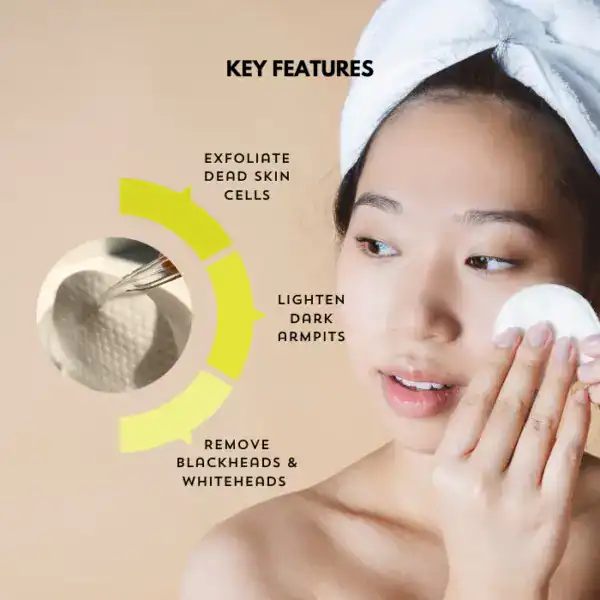 Skincare exfoliator removes dead skin, brightens dark circles, and reduces blackheads for a healthier glow.
