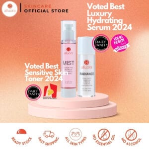 Alluora hydrating serum and toner for sensitive skin, awarded for luxury and effectiveness in 2024.